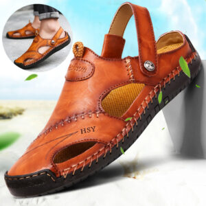 Men's Closed Toe Sandals Summer Adjustable Slides Slippers Fashion Beach Shoes